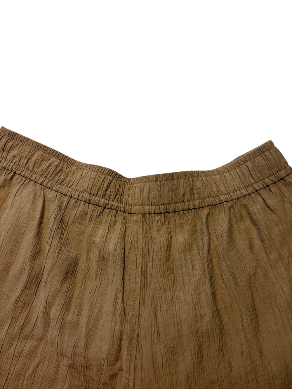 Madewell Crinkled Crepe Straight Leg Crop Pants Size M Khaki Pull On Summer NWT - Picture 4 of 8